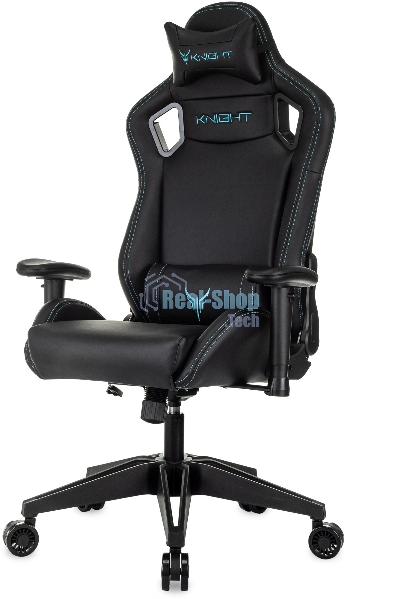 Кресло игровое Knight Outrid Smile черный эко.кожа крестов. пластик
