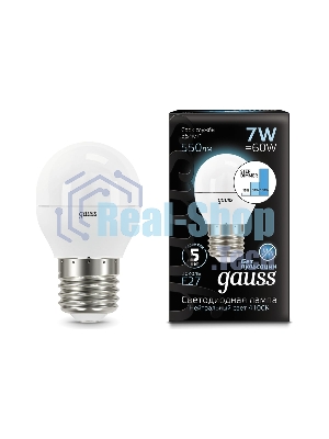 Лампа светодиодная Gauss LED Globe 7Вт E27 4100К step diммable (диммир.)