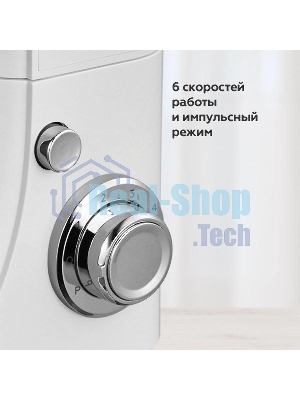 Планетарный миксер BQ MX520 White. Макс. мощность: 1600 Вт, Регулировка скорости: 6 скоростей + импульсный режим