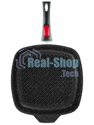 Сковорода-гриль квадратная 28 литая Индукция Гранит с/р