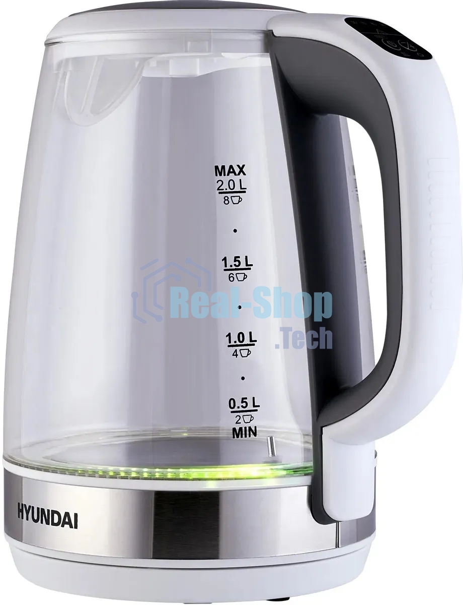Чайник электрический Hyundai HYK-G8880 2л. 2200Вт серый/серебристый корпус: стекло
