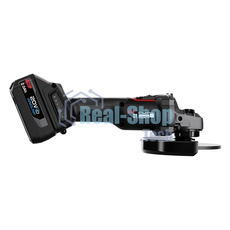 Угловая шлифовальная машина аккумуляторная Deli DC601, (2АКБ*4А·ч + ЗУ, 20В, 115мм, М14, 3500/6000/8500об/мин, сумка)