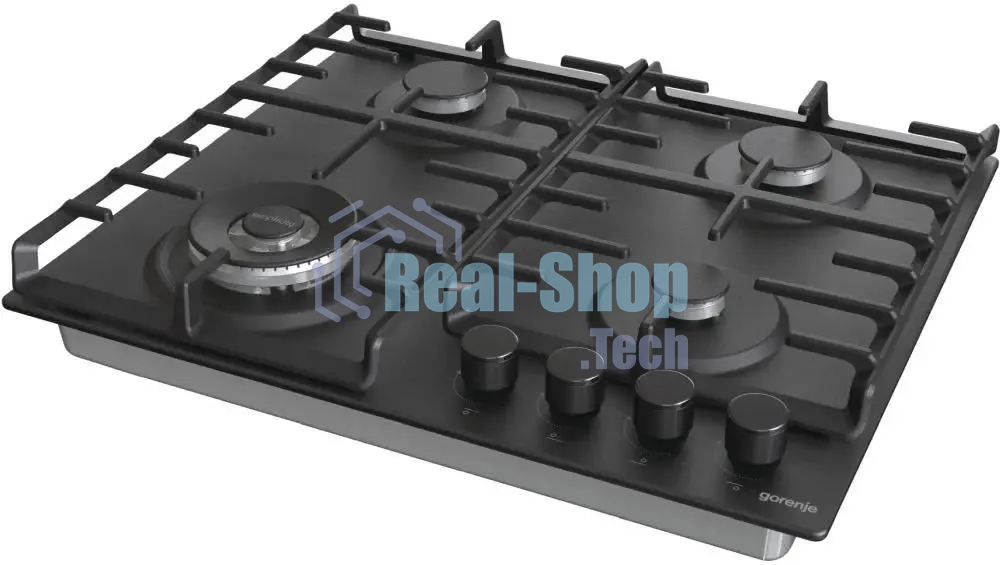 Газовая варочная панель Gorenje GW642SYB, 4 конфорки, эмалированная сталь, черный