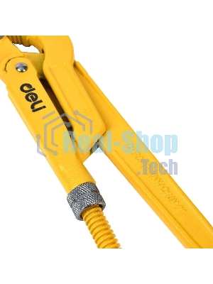 Трубный рычажный ключ №2 с изогнутыми губками Deli DL105255 420мм, раскрытие губок 0-55мм, сталь Cr-V