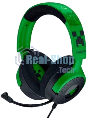 Гарнитура Razer Kraken V4 X зеленый/чёрный, проводная, подсветка