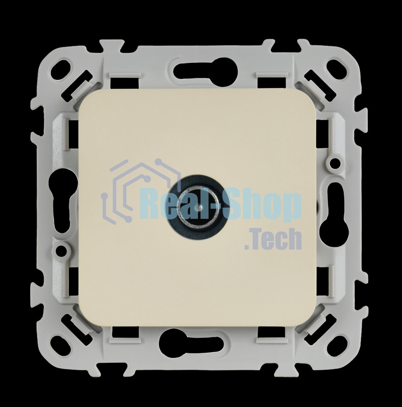 Розетка TV экранированная оконечная тип M РТВм-1-1-1-ФлСл сливочный FLITE