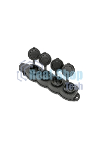 Розетка EKF RPS-020-16-230-44 PROxima четырехместная с защитными крышками каучуковая 230В 2P+PE 16A IP44