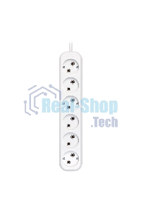 Удлинитель Smartbuy, 6 гнезд 2 метра 10А/2,2 кВт без заземления ПВС 2х1,0 (SBE-10-6-02-N)