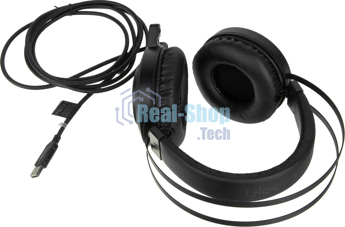 Гарнитура проводная с микрофоном A4 Bloody G521 черный 2.3м мониторные USB оголовье черный
