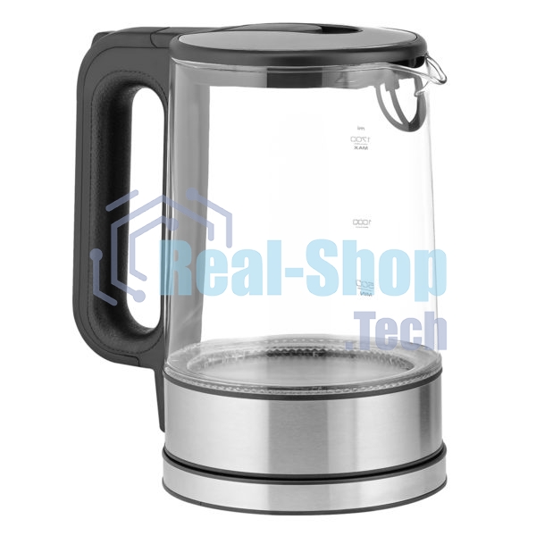 Электрочайник Centek CT-0032 прозрачный, 1.7 л, 2200 Вт, скрытый нагревательный элемент