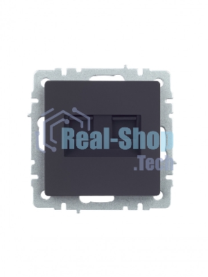 Розетка компьютерная двойная IEK BRITE РК10-2-БрГ RJ45 кат.5E графит