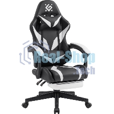 Кресло игровое Defender Aspect черный/белый, класс 4, PU, подножка