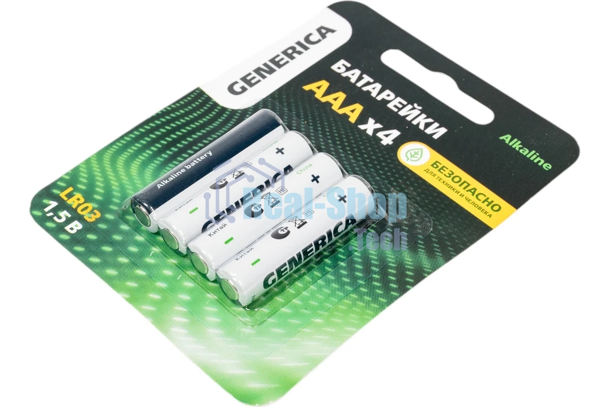 Батарейка щелочная Alkaline LR03/AAA (4шт/блистер) GENERICA