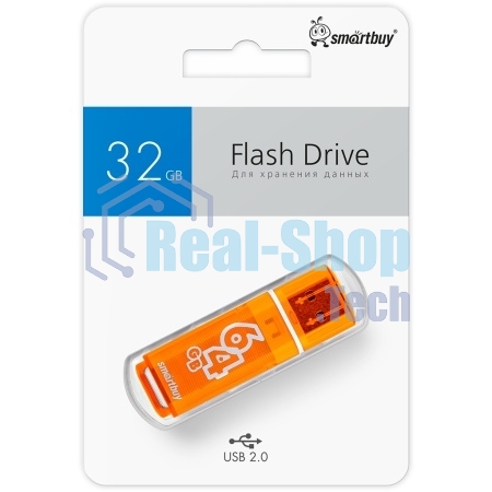 Флешка USB Smartbuy Glossy series Orange (SB64GbGS-Or), 64Gb, USB 2.0, R/W 25/15, оранжевый
