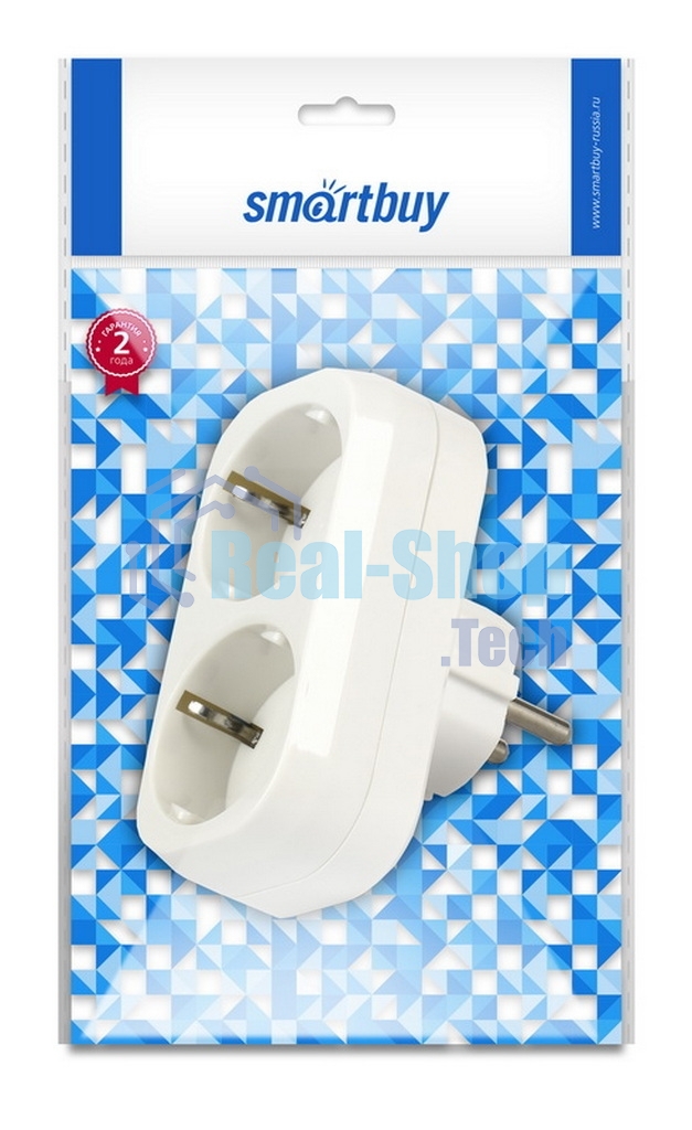 Разветвитель Smartbuy (SBE-16-A02-2z) 2 гнезда белый