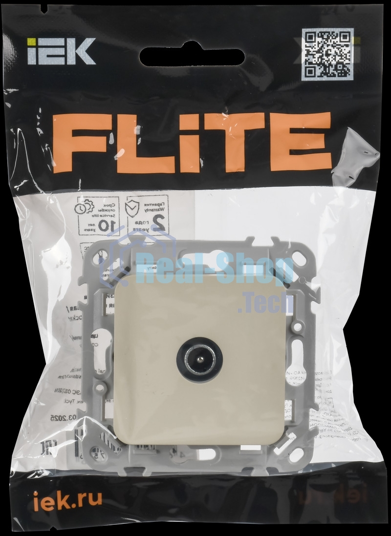 Розетка TV экранированная оконечная тип M РТВм-1-1-1-ФлСл сливочный FLITE