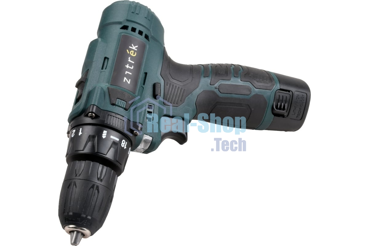Дрель-шуруповерт аккумуляторная Zitrek Green 12V Max 085-1016, Аккумуляторная, 12В, 2 АКБ
