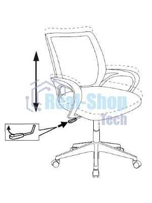 Кресло Бюрократ CH-W695NLT TW-06A TW-13A розовый, сетка/ткань, 120 кг, механизм качания