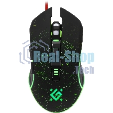 Мышь проводная Defender Draglen GM-907 черный, 7200 dpi, USB, кнопки - 6