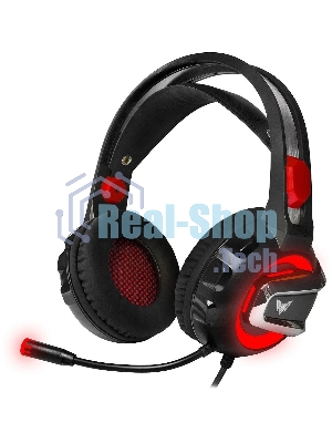 Гарнитура Crown CMGH-3000 чёрный/красный, проводная, подсветка