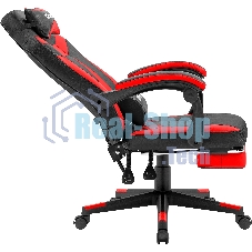 Кресло Defender CRUISER BLACK/RED черный/красный, экокожа, подставка для ног