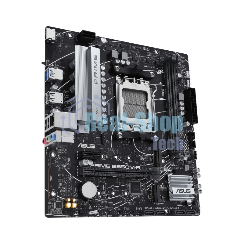 Материнская плата ASUS PRIME B650M-R, Socket AM5, AMD B650, 2xDDR5, 4xSATA, 2xM.2, 1xPCIe 4.0 x16, 1xPCIe x1, 1xHDMI, 1x 2.5Gb LAN, 2xUSB-A 3.2 Gen 1, 4xUSB-A 2.0, 3x3.5 мм, 7.1, mATX