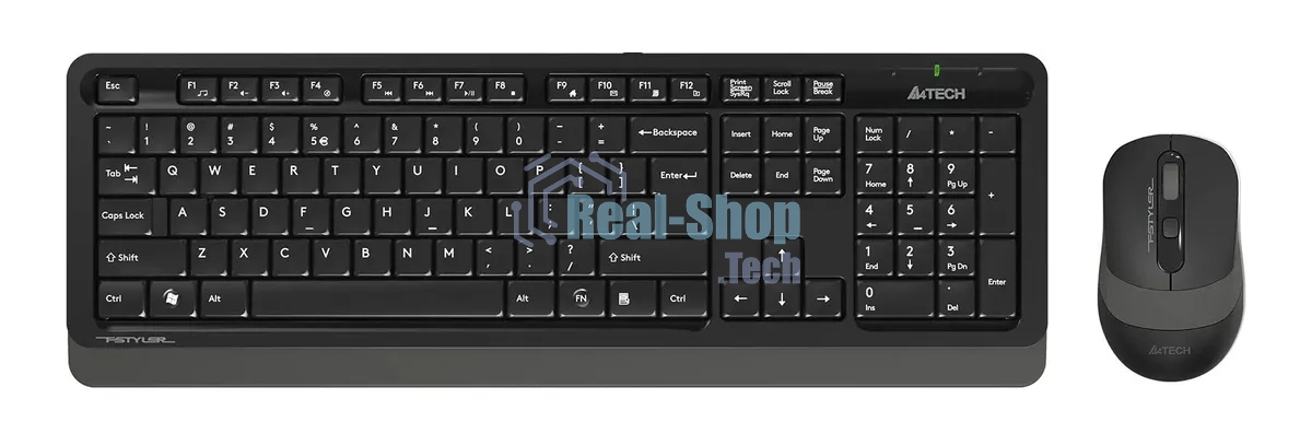 Комплект клавиатура+мышь A4Tech FStyler FG1010S беспроводной, USB, 2000 DPI, чёрный/серый