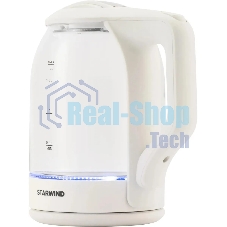 Чайник электрический StarWind SKG1056 1,8 л, 2000 Вт, белый/прозрачный