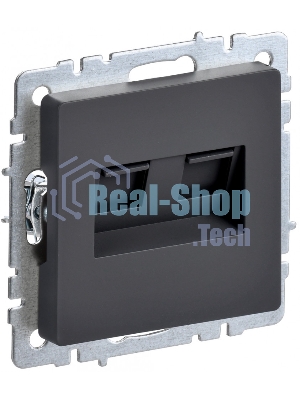 Розетка компьютерная двойная IEK BRITE РК10-2-БрГ RJ45 кат.5E графит