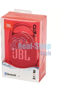 Колонка портативная JBL Clip 4 красный 5W 1.0 BT 15м 500mAh (JBLCLIP4REDAM)