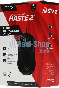 Мышь беспроводная HyperX Haste 2 черный, 26000 dpi, радиоканал, Bluetooth, USB, кнопки - 5