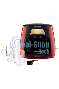Кофеварка капельная Sencor SCE 2101RD красный, исп. кофе - молотый, 0.3 л. 500 Вт.