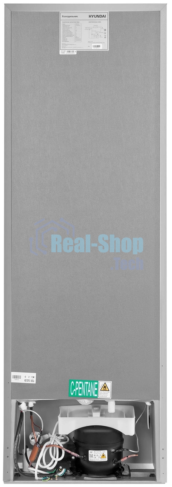 Холодильник Hyundai CC2051SL серебристый двухкамерный 129/64 л морозилка снизу, капельная система