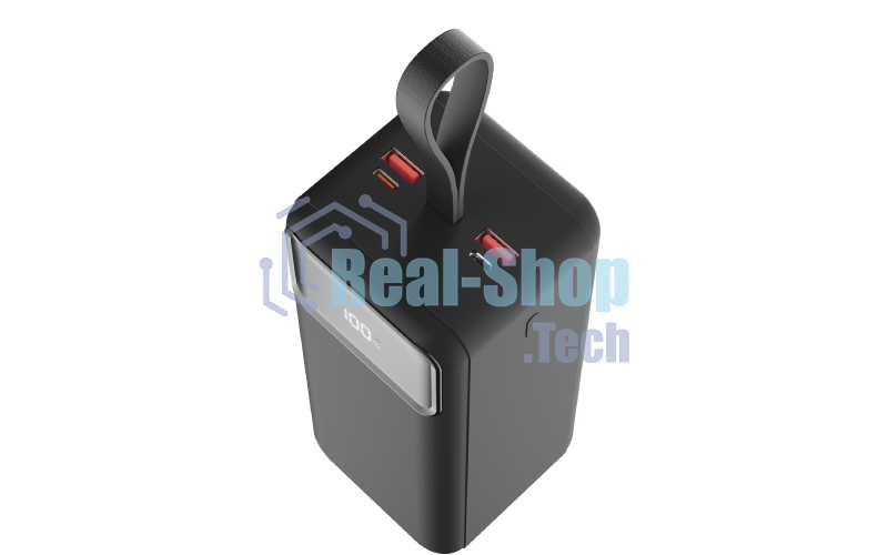 Портативный аккумулятор OLMIO M-50, 50000mAh, 22.5W, QuickCharge3.0/PowerDelivery, LCD, фонарик, черный