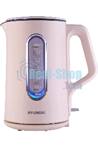 Чайник электрический Hyundai HYK-G8888 1.5л. 1700Вт кремовый/прозрачный корпус: стекло
