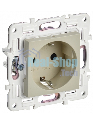 Розетка IEK SKANDY SK-R04B (SK-R14-16-K10) с заземлением, с защитными шторками 16А, бежевый