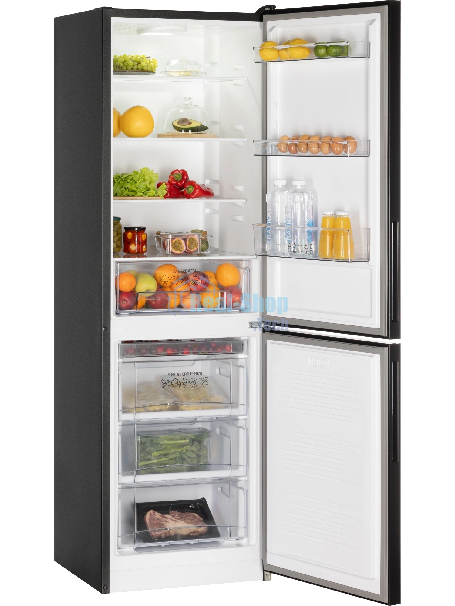 Холодильник Nordfrost NRG 162NF DTM темный титан двухкамерный 205/105л морозилка снизу, No Frost