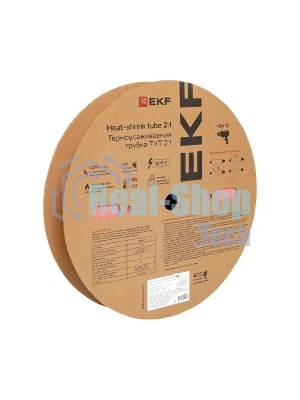 Трубка термоусаживаемая ТУТ нг 40/20 красная рулон EKF PROxima