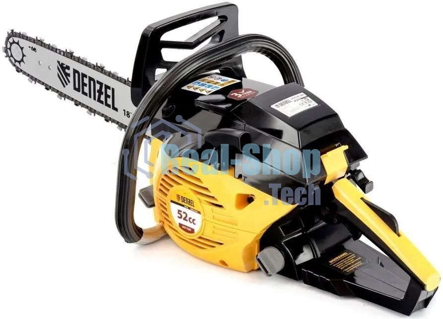 Пила цепная бензиновая Denzel DGS-5218, шина 45 см, 52см3, 3,5 л.с., шаг 0,325, паз 1,5 мм,