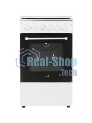 Плита газовая Cezaris ПГ 2150-10 белый, конфорок 4 шт, духовка 43 л, 51 см x 85 см x 55 см