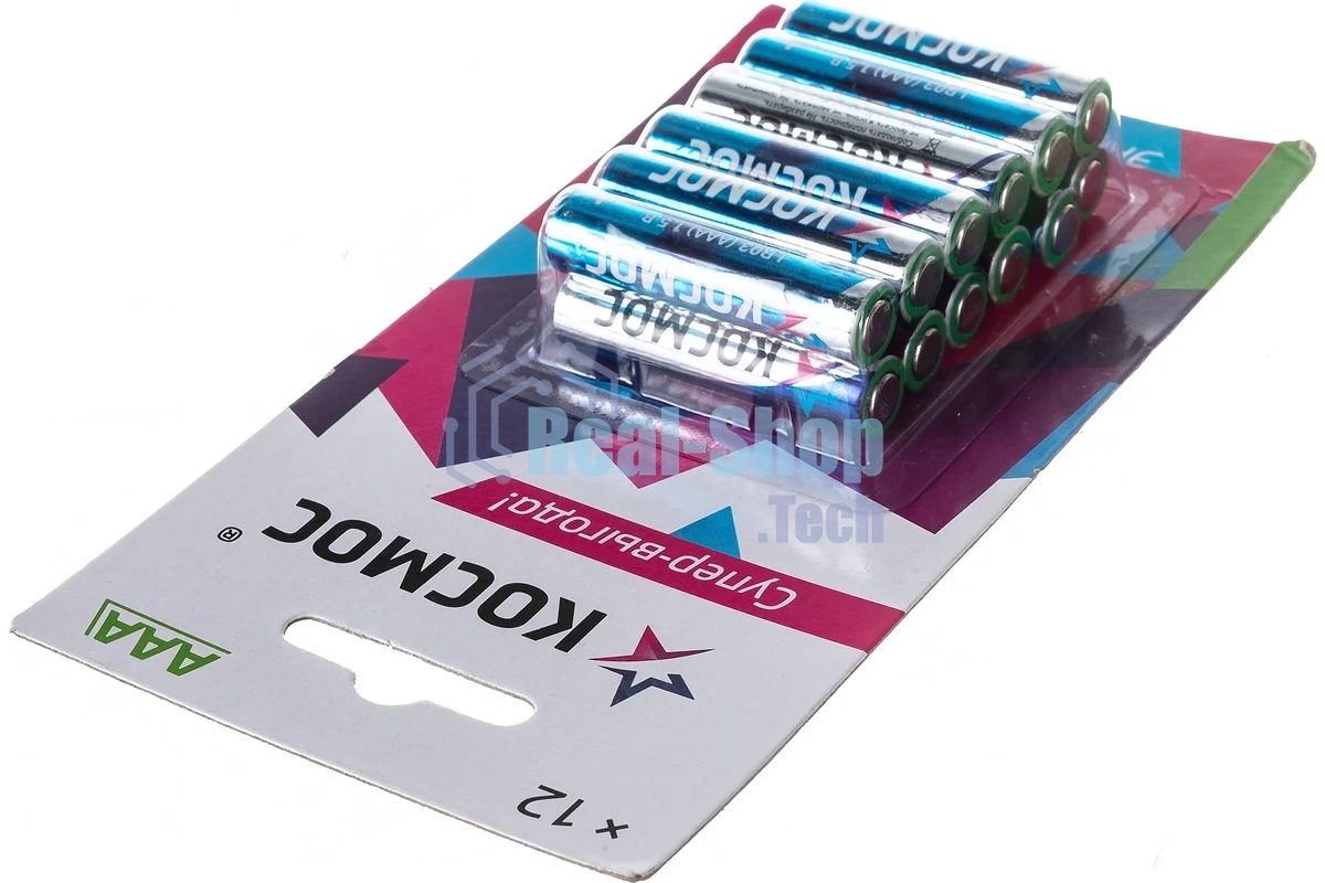 Элемент питания Космос LR03 (АAA) 1.5V Alkaline 12BL