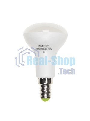Лампа светодиодная JazzWay PLED-ECO-R50 5Вт 3000К теплый белый E14 400лм 220-240В
