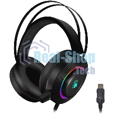 Гарнитура проводная с микрофоном A4 Bloody G521 черный 2.3м мониторные USB оголовье черный