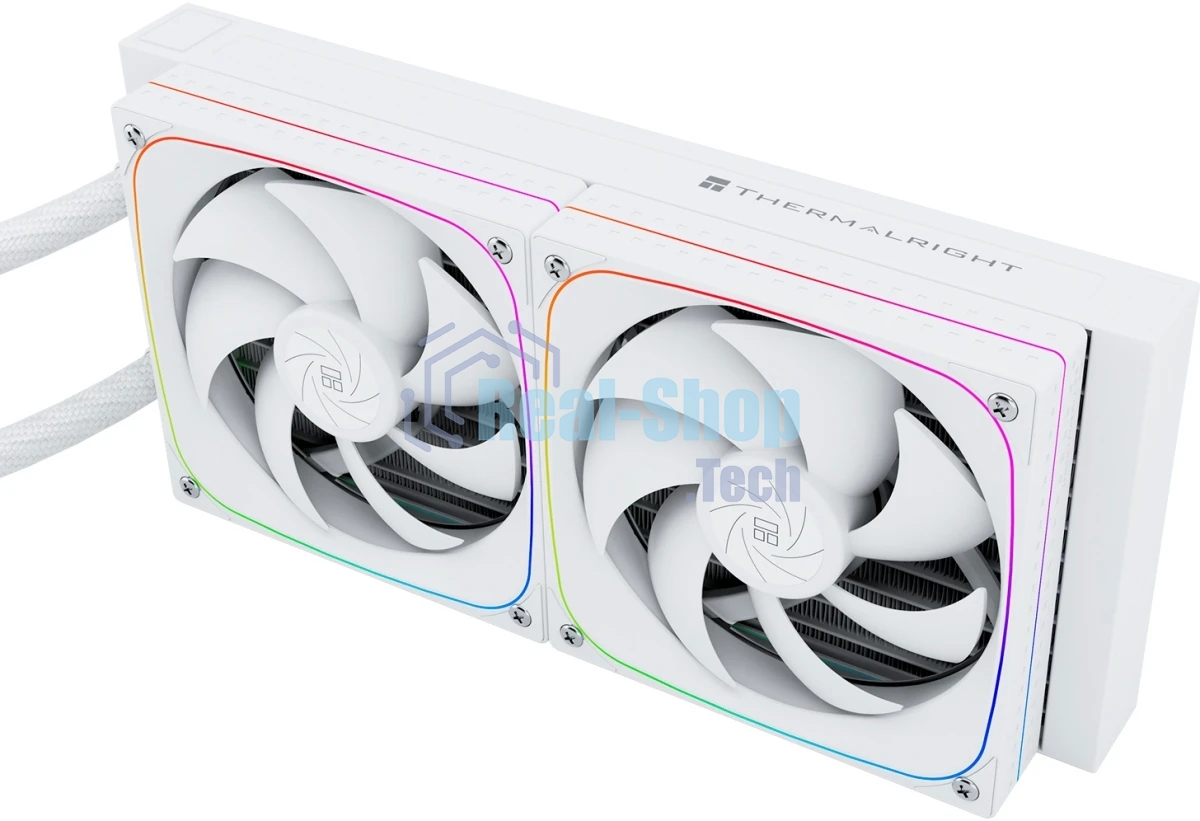 Система жидкостного охлаждения Thermalright Frozen Horizon 240 Digital (240мм, LED temp., White, ARGB/Fans: 2x120мм, 68.9CFM, 28.2dBA, 2000RPM/Pump height 53.2мм, Rad thickness 27мм/S: 1700, 1200, 1851, 115X, AM5, AM4)