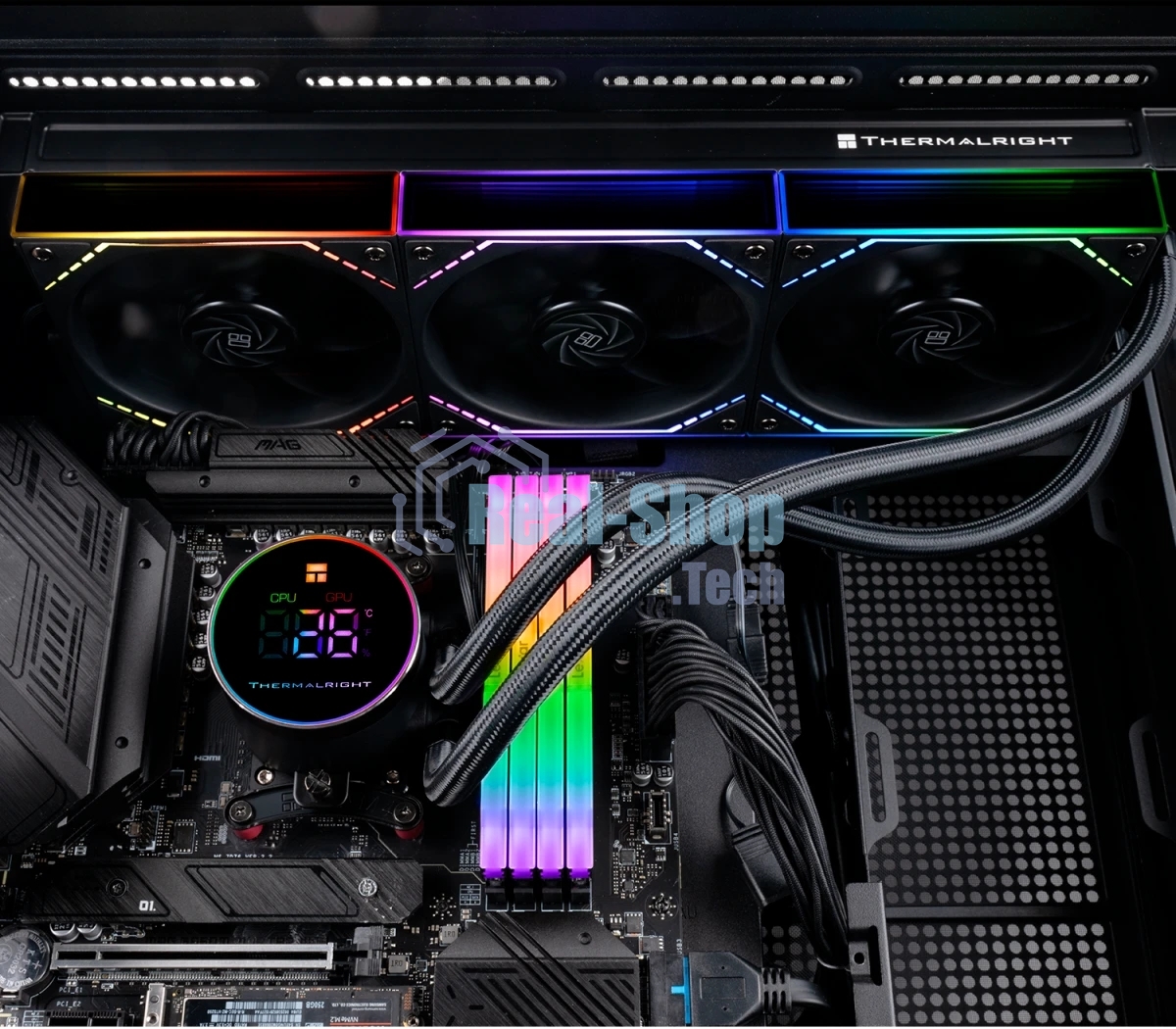Система жидкостного охлаждения Thermalright Frozen Magic 360 Digital V2 ARGB Soc-AM5/AM4/1200/1700/1851 черный 4-pin 28dB Al LCD Ret (F-MAGIC-360-DIGITAL-BL-ARGB-V2)