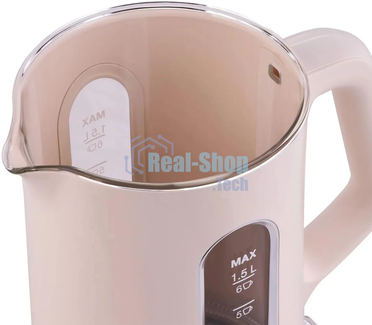 Чайник электрический Hyundai HYK-G8888 1.5л. 1700Вт кремовый/прозрачный корпус: стекло