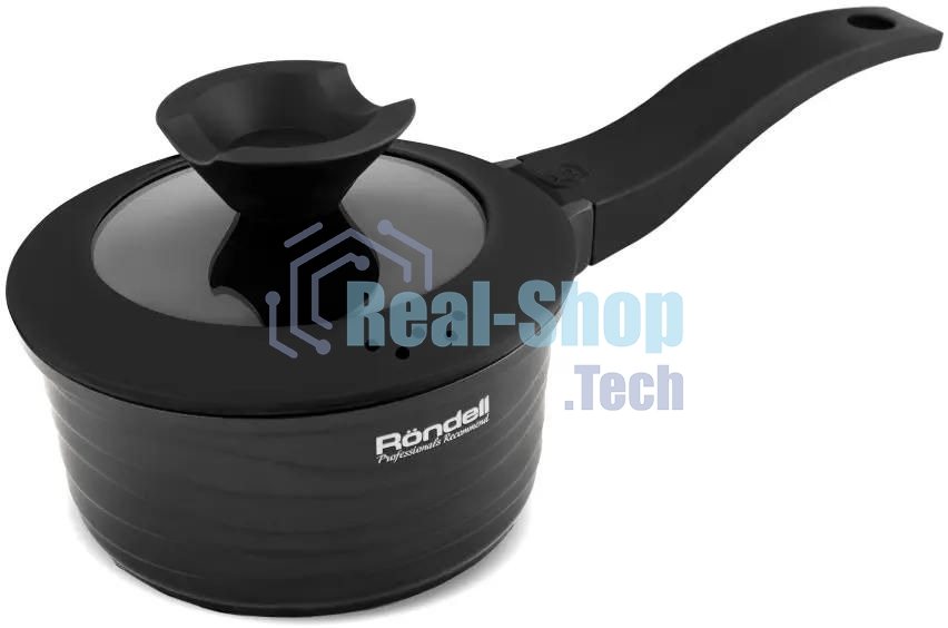 Ковш Rondell Walzer RDA-764, 1.3л, 16см, с крышкой, черный