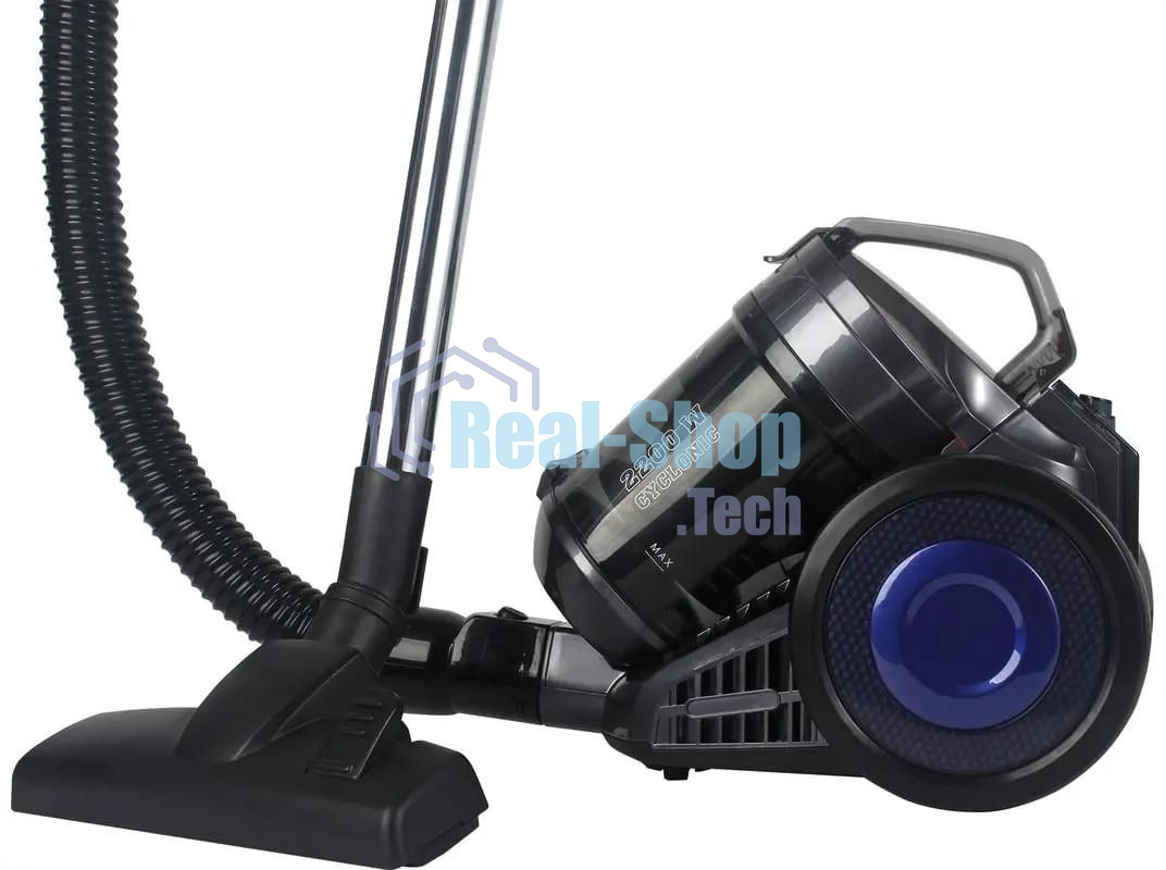 Пылесос Supra VCS-2410 синий/черный, 380/2200 Вт, уборка сухая, пылесборник контейнер, 1.5 л