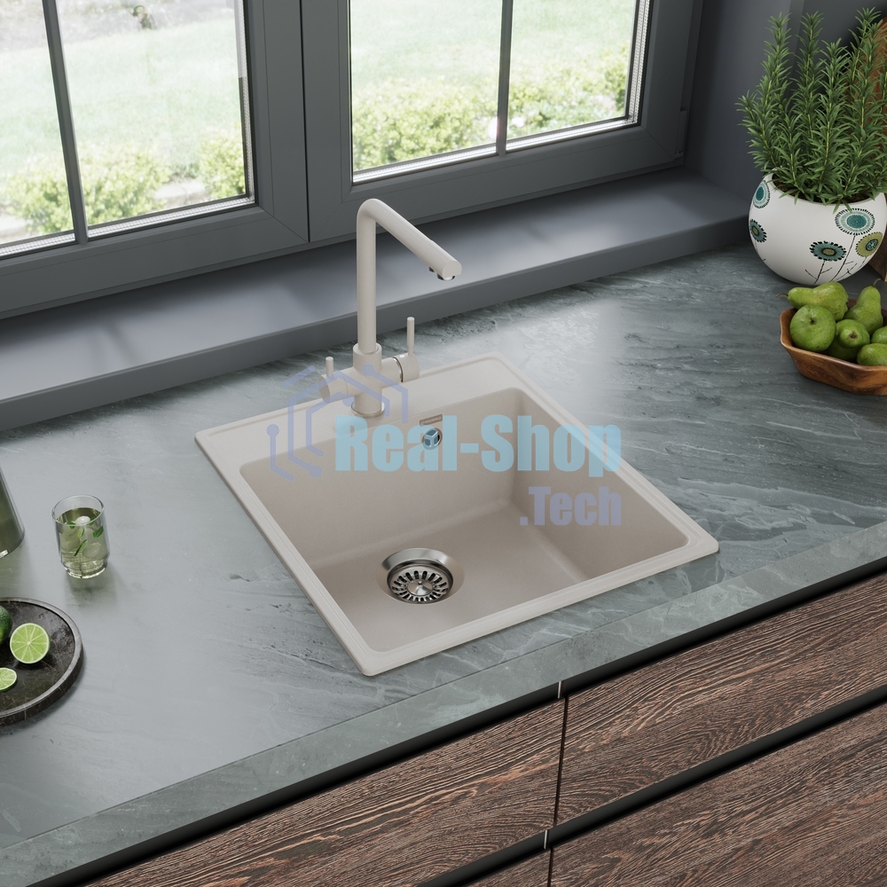 Кухонная мойка Maunfeld Perla 460 MFQS-460LBG светло-бежевый