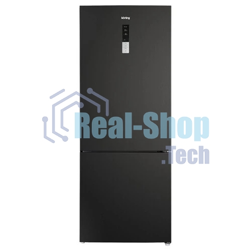 Холодильник Korting KNFC 72337 XN черный двухкамерный 324/108л морозилка снизу, No Frost